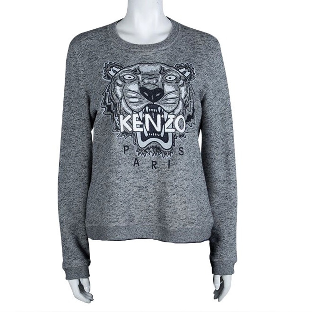 Kenzo Jungle Tiger Embroidered Pullover Crew Neck Sweatshirt